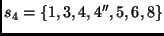 $\displaystyle s_4 = \{ 1, 3, 4, 4'', 5, 6, 8 \} $
