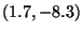 $(1.7,-8.3)$