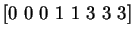 $[0~0~0~1~1~3~3~3]$