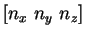 $[n_x ~n_y ~n_z]$