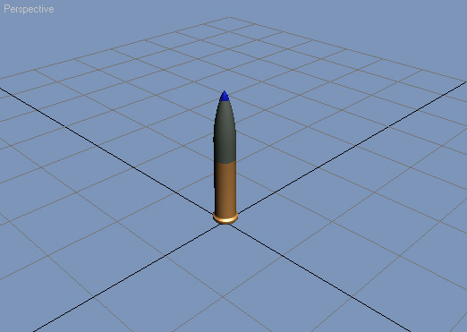 Exemplo de modelo de projetil a ser utilizado visto em software de modelagem 3D
