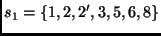 $\displaystyle s_1 = \{1, 2, 2', 3, 5, 6, 8\} $