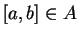 $\left[ a,b\right] \in A$