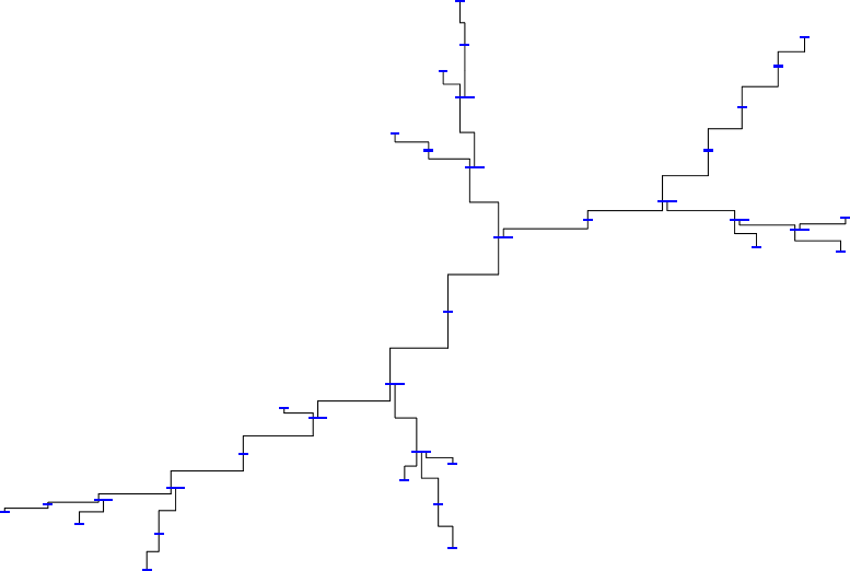 Diagrama rvore com linhas ortonogalizadas, aplicado algoritmo de Fruchterman